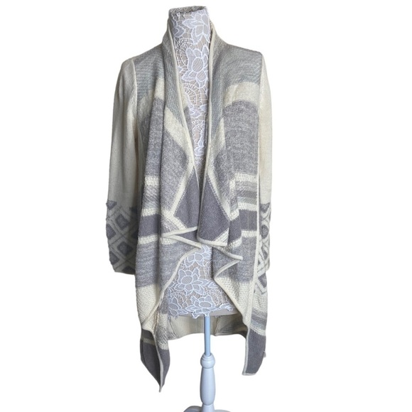 Vince Graphic Textured Draped Wool Alpaca Blend Cardigan size Small - Picture 2 of 10